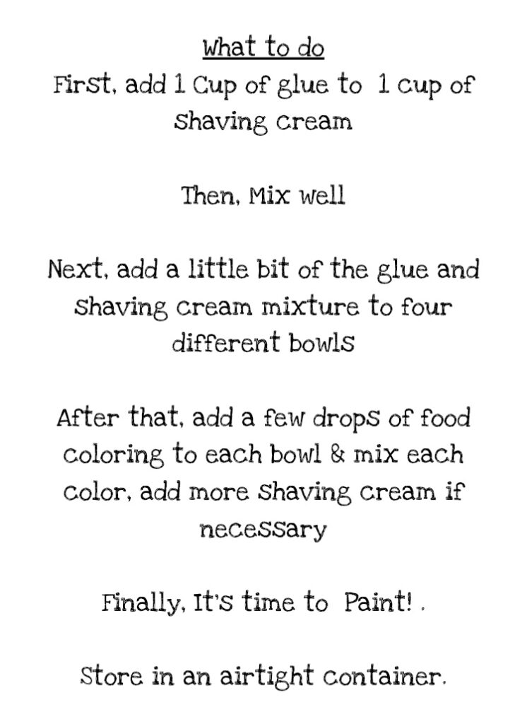 A page of instructions for shaving cream.